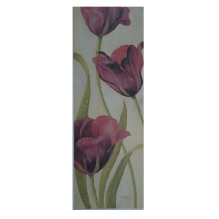 Pianting with 3 red tulips 33x95 cm