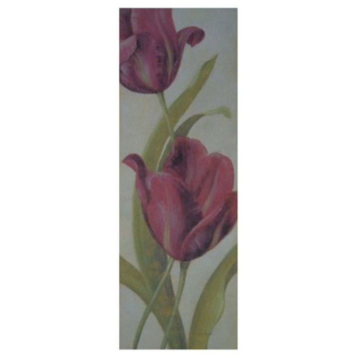 Painting with 2 red tulips 33x95 cm
