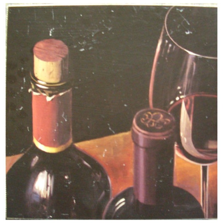 Painting with wine bottles 70x70 cm