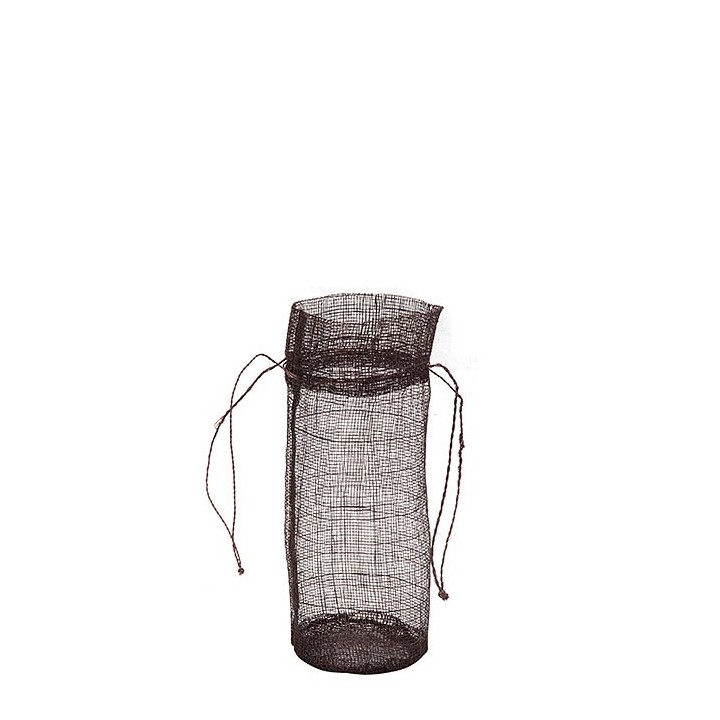 Cylindrical chocolate woven bag h17.5 cm