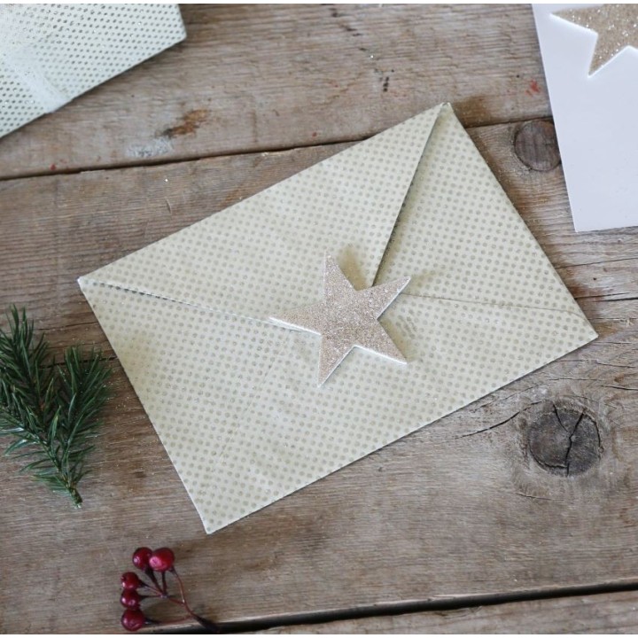 Busta pois luccicanti di carta colore oro 14 x 19.6 cm