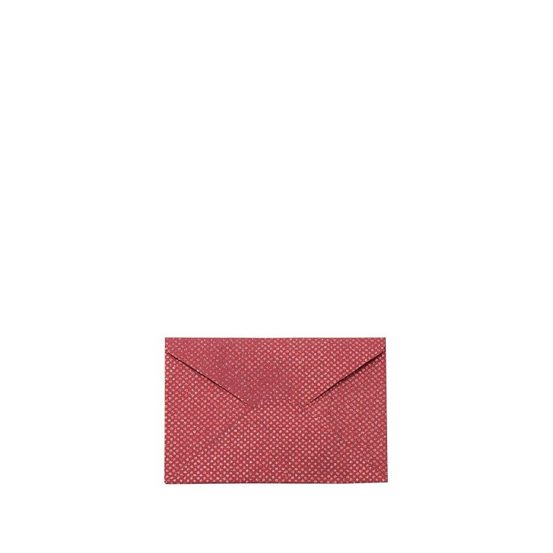 Enveloppe paillete en papier couleur rouge 20 x 14.5 cm