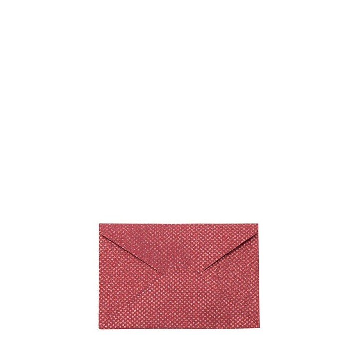 Enveloppe paillete en papier couleur rouge 20 x 14.5 cm