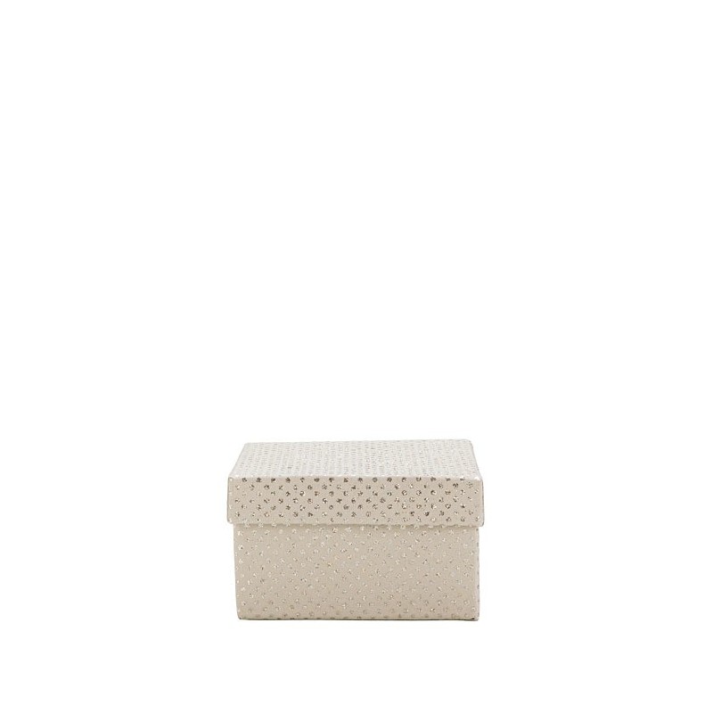 Glitter paper box linen color 10 x 10 h6 cm
