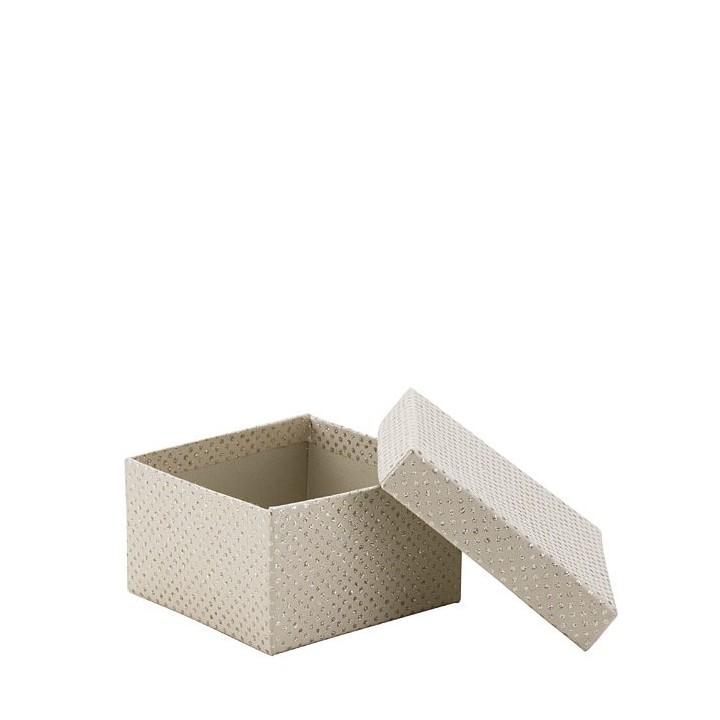 Glitter paper box linen color 10 x 10 h6 cm