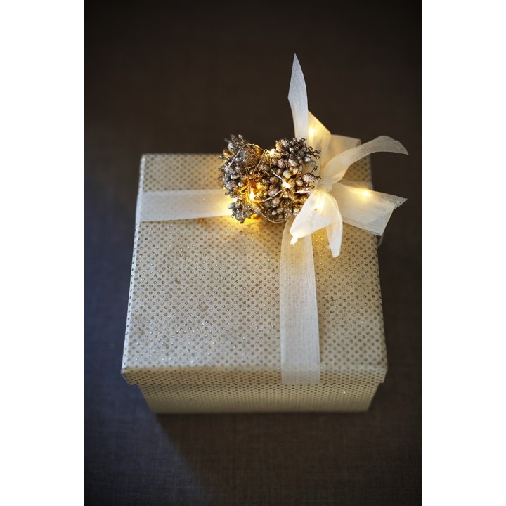 Glitter paper box linen color 10 x 10 h6 cm