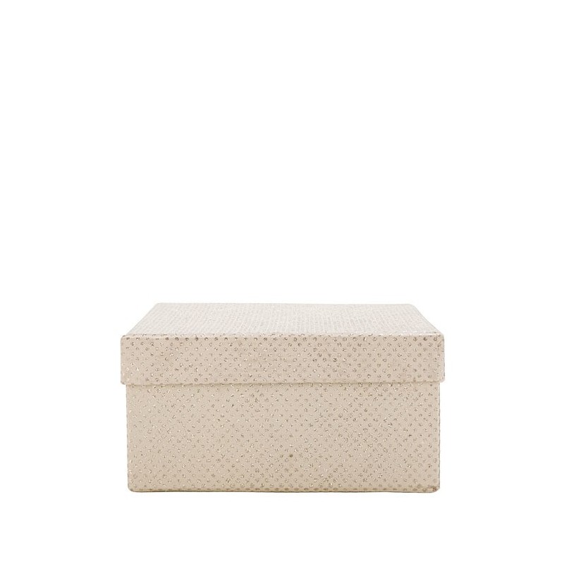 Glitter paper box linen color 17.5 x 17.5 h9 cm