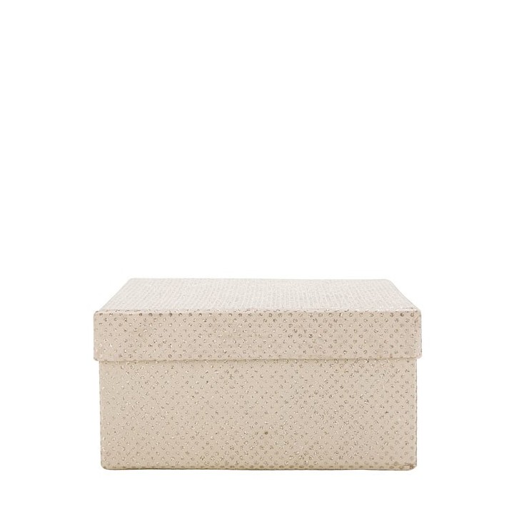 Scatola pois luccicanti di carta colore oro (3) 17 x 17 h9 cm