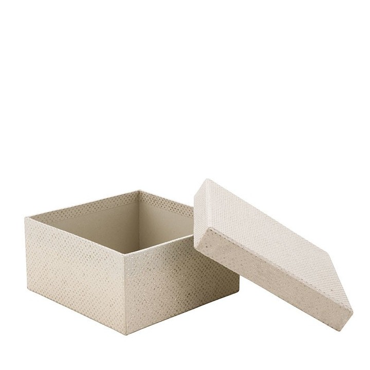 Glitter paper box linen color 17.5 x 17.5 h9 cm