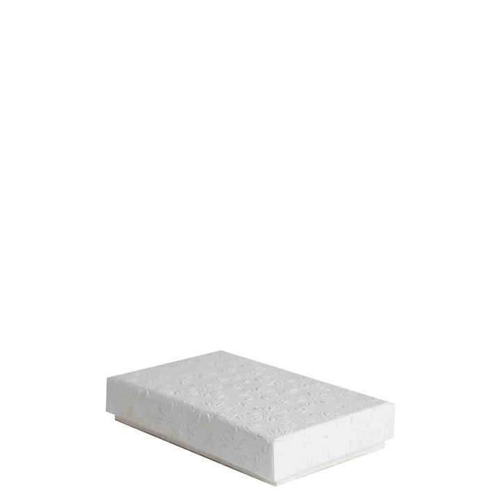 Boite en papier blanche avec fleurs 14x9 h2 cm