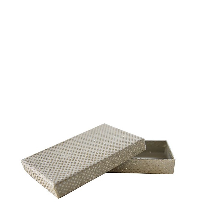 Glitter paper box linen color 14 x 9 h2 cm
