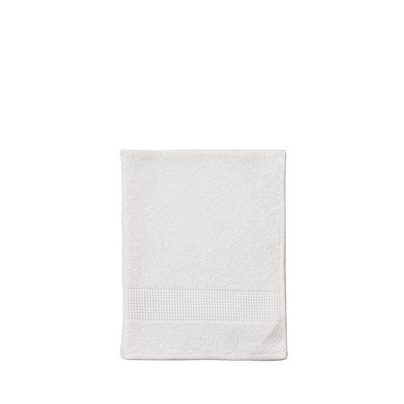 White 100%cotton towel with honeycomb band 50x70 cm