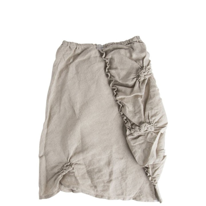 Gonna baby 100% lino colore naturale goffrata