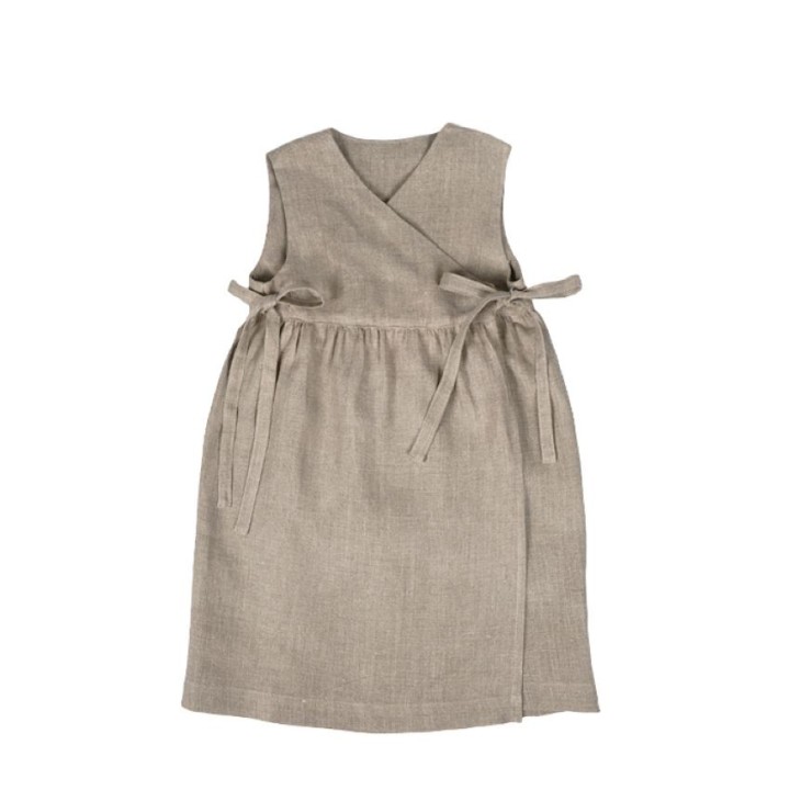 Abito baby 100%lino naturale con 2 tasche 5 anni