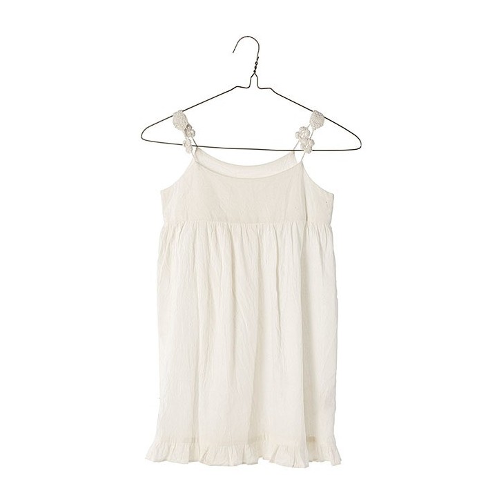 100% cotton baby dress with crochet shoulder straps