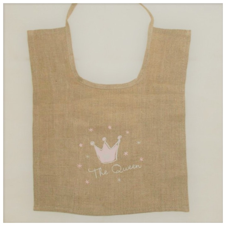 Sold-out bavaglino 100%lino con stampa the queen