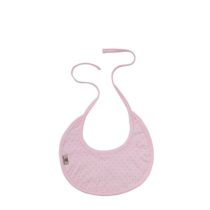 Bavaglino colore rosa a pois "un bacio"