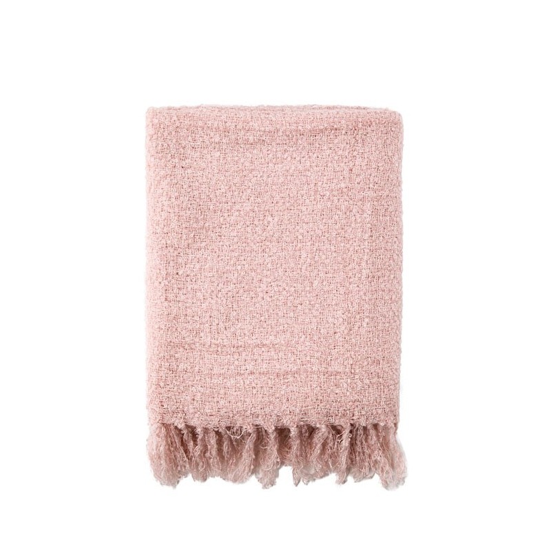 Pink boucle blanket 125 x 150 cm