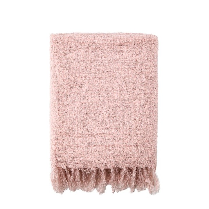 Pink boucle blanket 125 x 150 cm