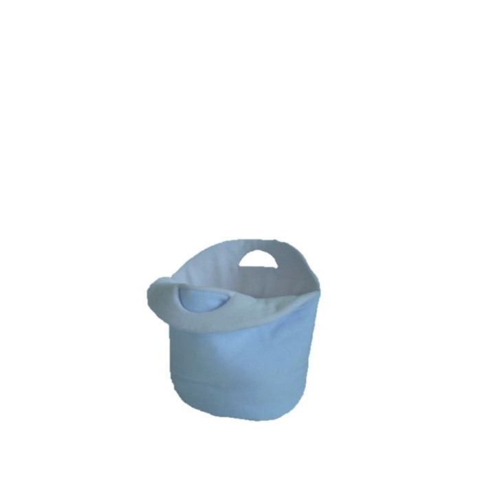 Reversible light blue/cream fleece toy bag 60x30 h55 cm