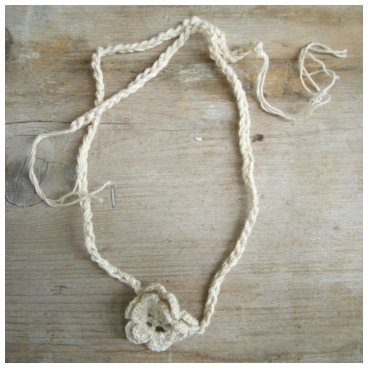 Porte-serviette en 100% crochet de coton avec fleur