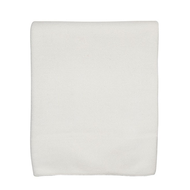 Coperta 100%cotone in maglia colore bianco 130 x 150 cm