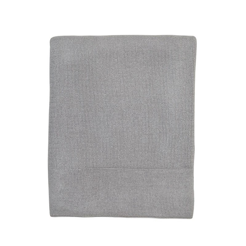 Coperta 100%cotone in maglia colore grigio 130 x 150 cm
