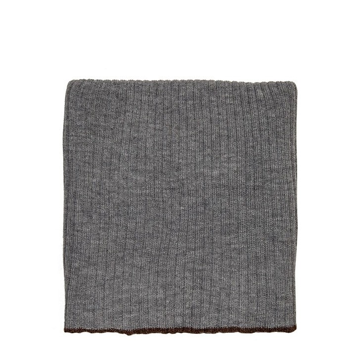 Grey 100% blanket with brown hem 120 x 160 cm
