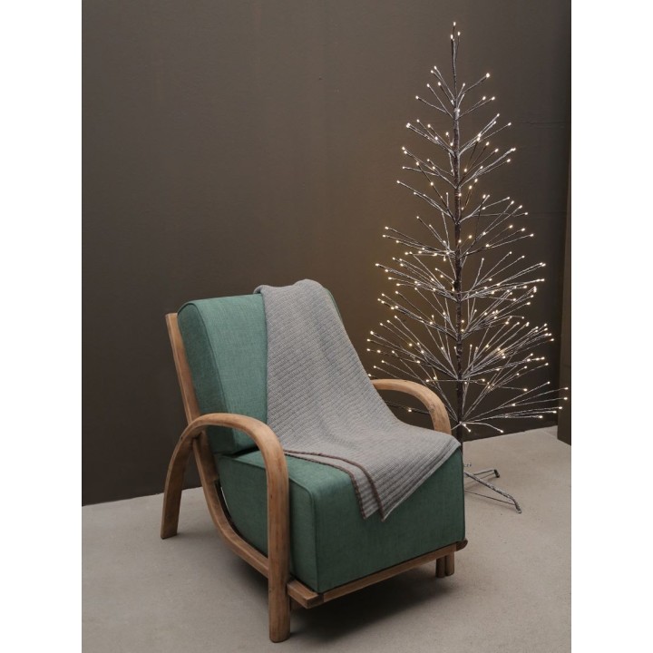 Grey 100% blanket with brown hem 120 x 160 cm