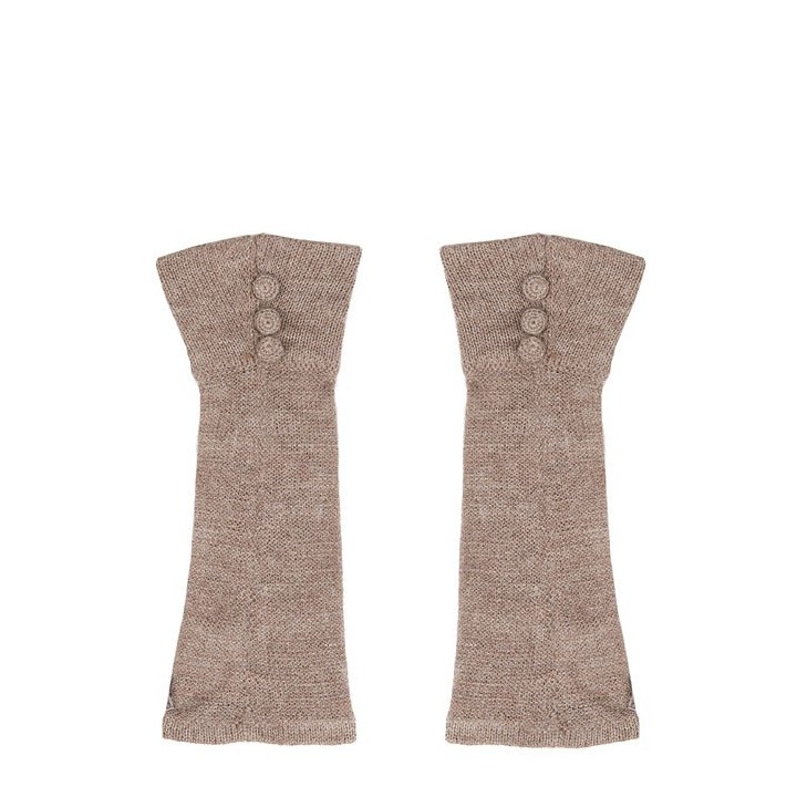 Manchettes 100%baby alpaca nois. 3 boutons