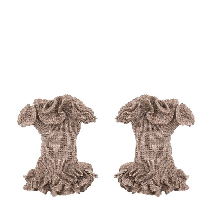 Hazel 100% baby alpaca cufflinks with frills
