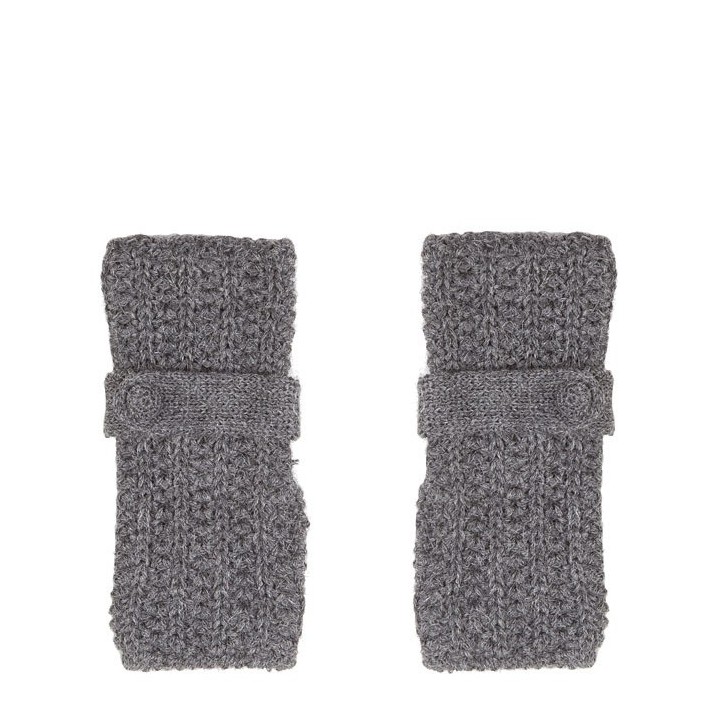 Guanti 100% baby alpaca colore grigio con bottone