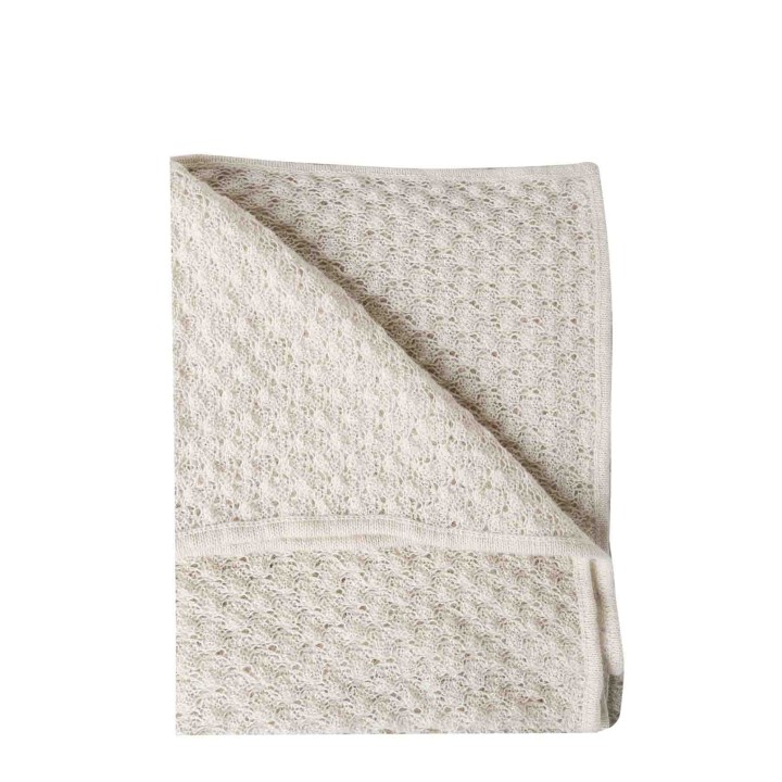 Coperta 100% alpaca knitted panna 90 x 160 cm