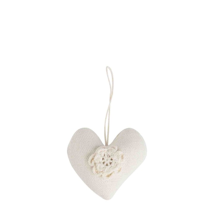 100% cream jute heart with flower decoration