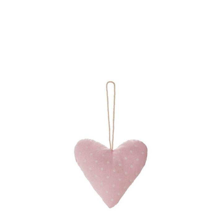 Cuore cotone pois rosa h7.5 cm