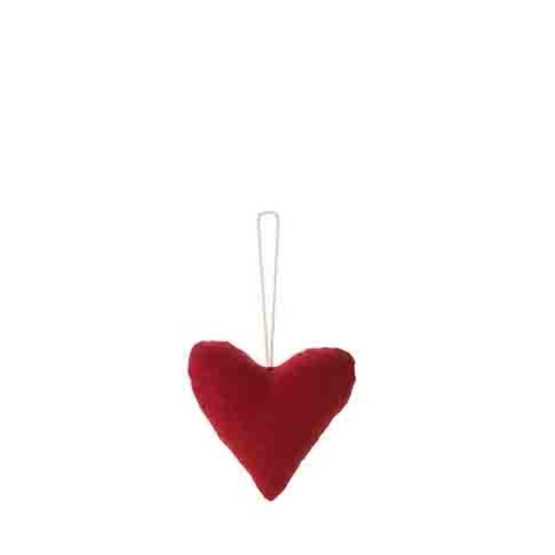 Coeur en coton rouge h7.5 cm