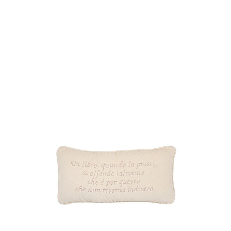 Coussin livre inscription naturelle 42 x 22 cm