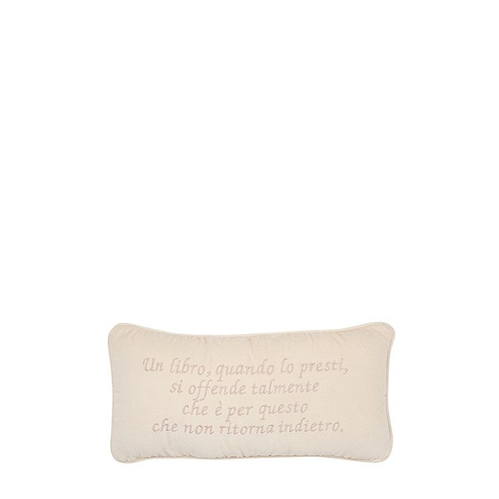 Coussin livre inscription naturelle 42 x 22 cm