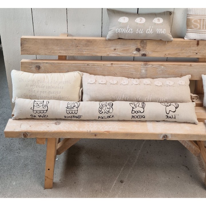 Book throw pillow natural 42 x 22 cm