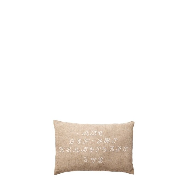 Linen colour alphabet throw pillow 18 x 28 cm