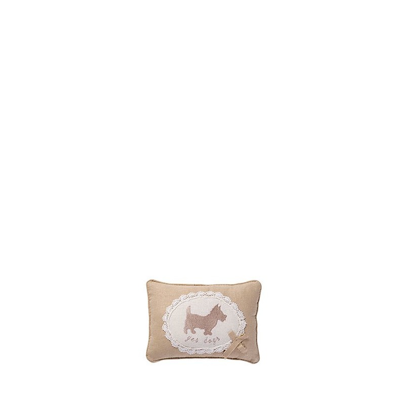 Coussin yes dogs (oui chiens) cadre oval 13 x 17 cm