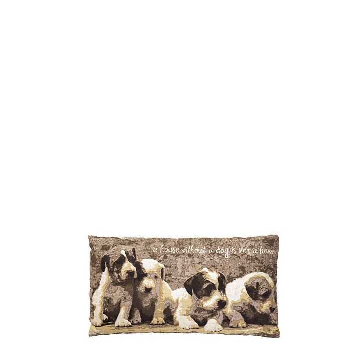 Embroidered throw pillow "a house without a dog..." 20 x 38 cm