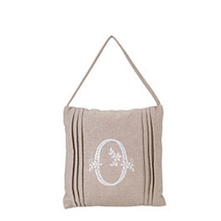 Throw embroidered pillow letter o 20 x 20 cm