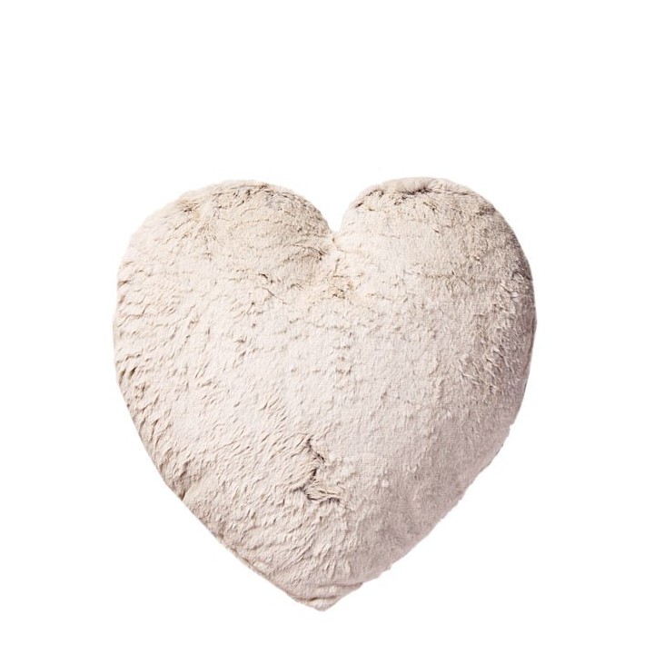 Coussin en forme de cour avec tissu et fourrure écologiques.