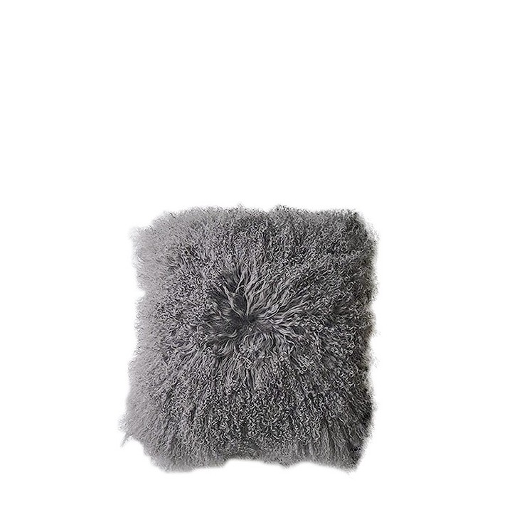 Melange/linen mongolian fur pillowcase 40x40 cm