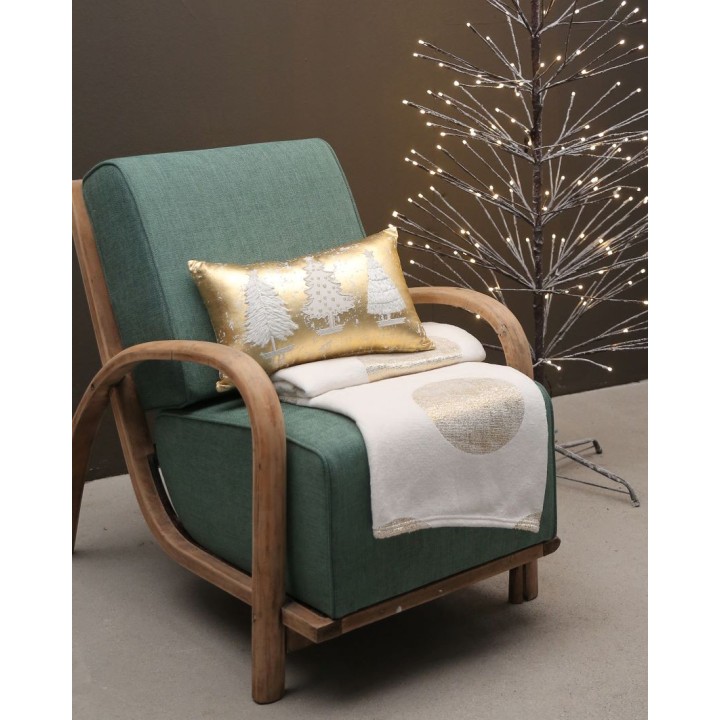 Coussin en coton avec décorations en relief, mesurant 30 x 45 cm. zip invisible sur le bord.