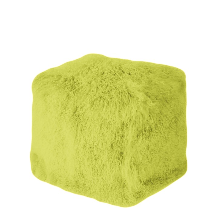 Cubo pelliccia mongolia verde lime 1,7 kg 40 x 40 h40 cm
