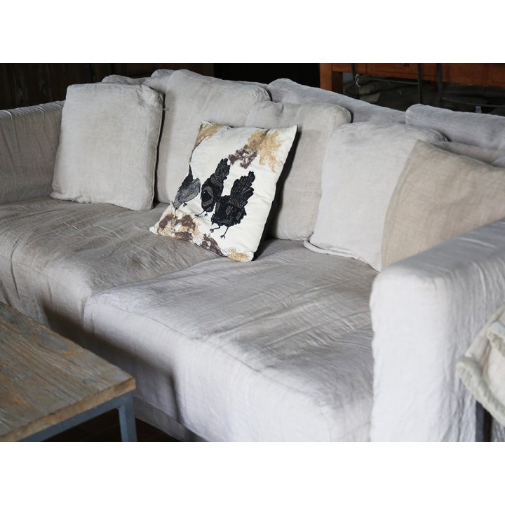 Coussin en coton avec poules noires 45x45 cm