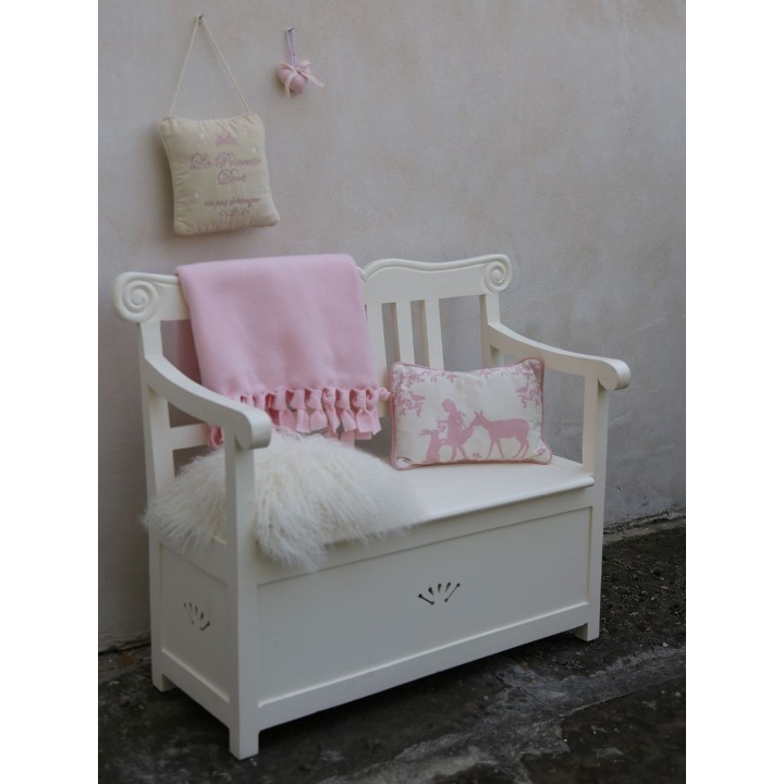 Coussin couleur creme avec pink shades 30 x 20 cm