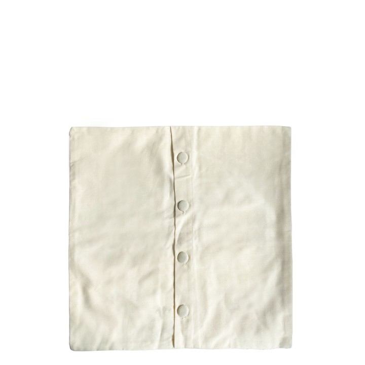 Cream cotton pillowcase with bottons 50x50 cm